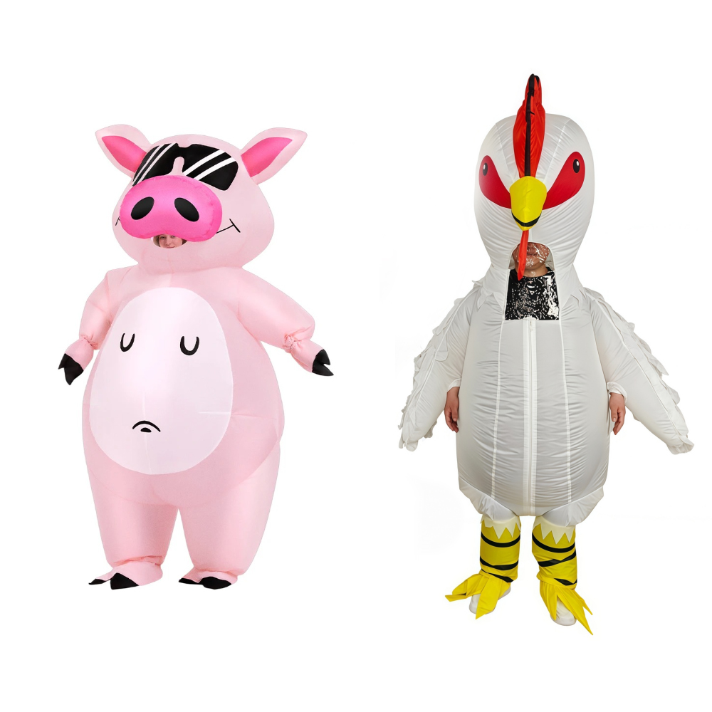 Costumes - Costume Gonfiabile da Maialino Cartoon, Abito