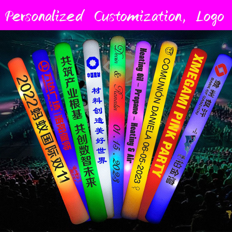 Flashing Led Foam Sticks Party - 30 bastoncini luminosi a LED, bastoncini