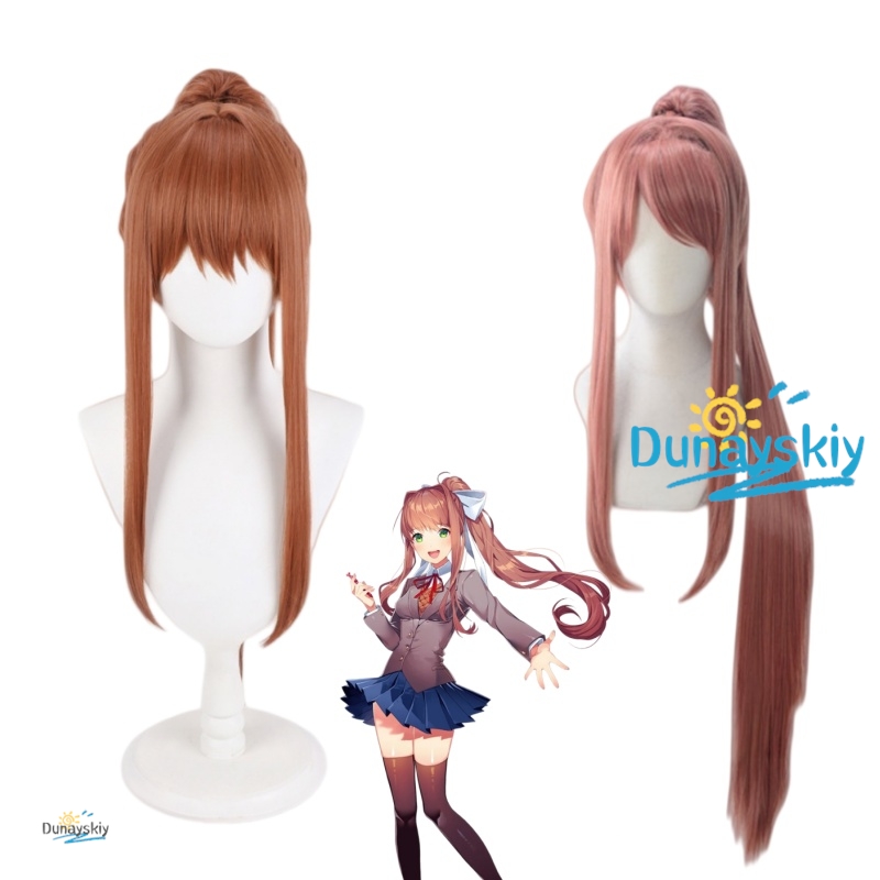 Anime Cosplay Wig Heat Resistant - Parrucca cosplay del personaggio DDLC Monika,