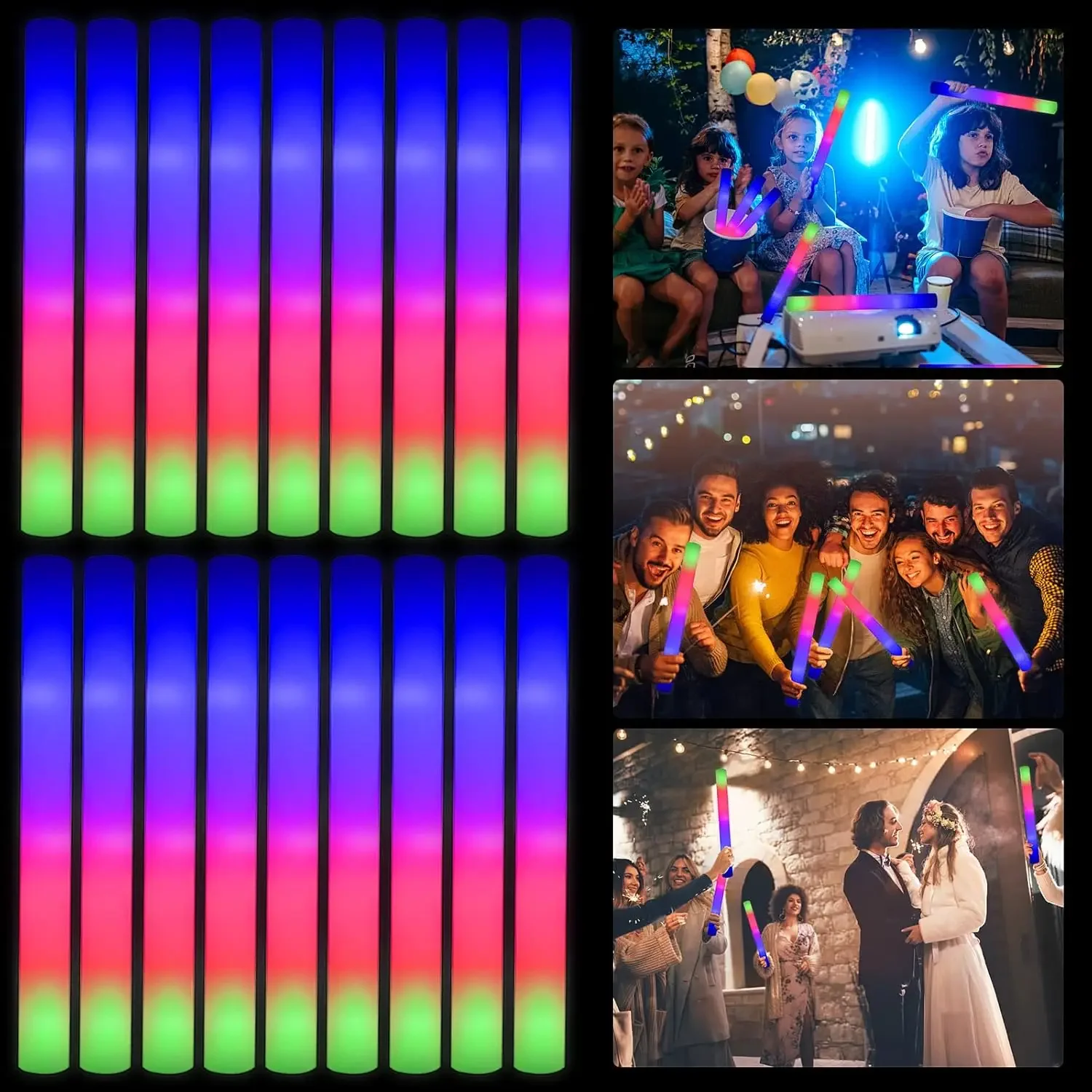 3Z-50PCS Bastoncini Luminosi a - Flashing Led Foam Sticks Party recensione e prezzo