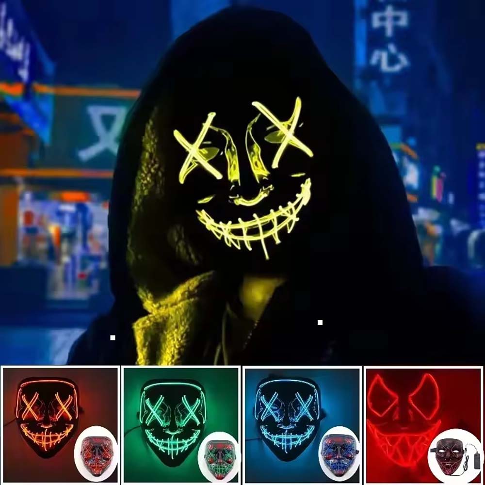 Maschera luminosa a LED con ef - Led Purge Mask Halloween recensione e prezzo