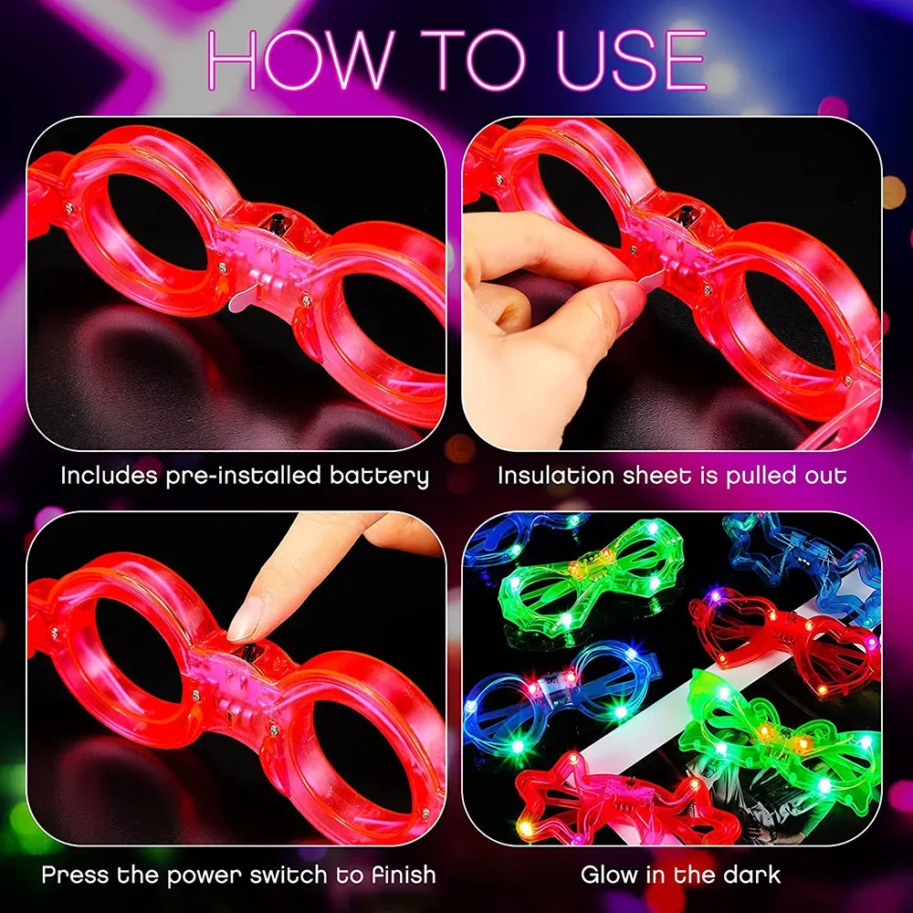 Occhiali LED Neon Luminosi al  - Glow In The Dark Party Glasses recensione e prezzo