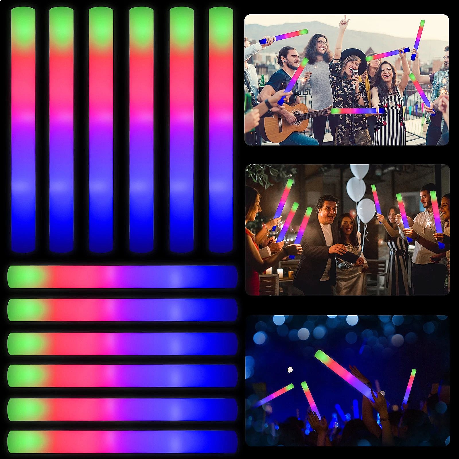 Bastoncini Luminosi LED in Sch - Flashing Led Foam Sticks Party recensione e prezzo